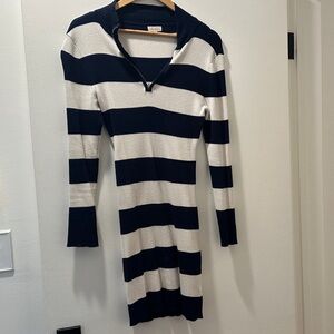 J for Justify Navy and White Striped Dress